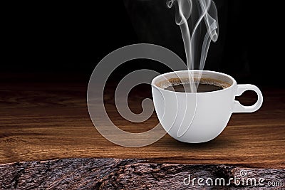 Coffee Cup on Wood Table