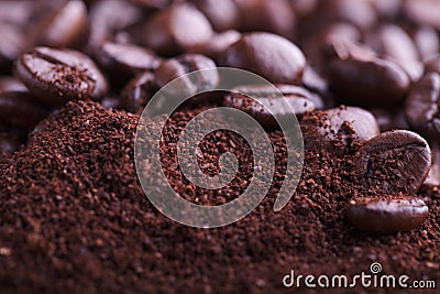 Coffee Ground and Beans