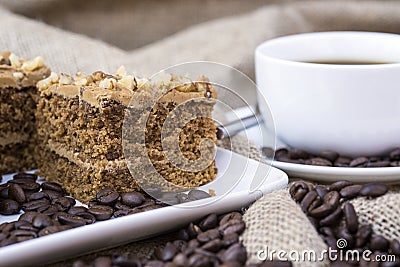 Coffee and pastries continental breakfast buffet table setting