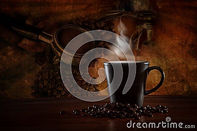 Coffee scene with coffee making equipment
