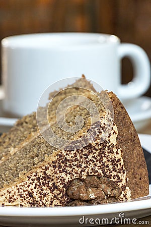 Coffee Walnut Cake and Tea