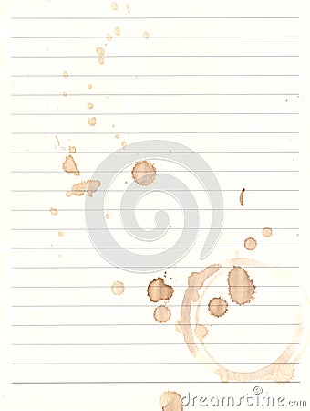 Coffee wine set on office paper with lines for backround