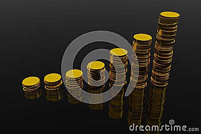 Coins showing profit and gain