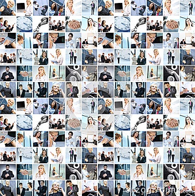 Collage of different business images