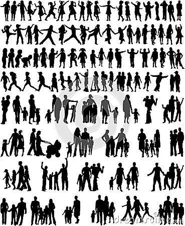 Collection Of Family Silhouettes