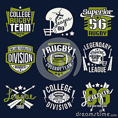 College rugby team emblem