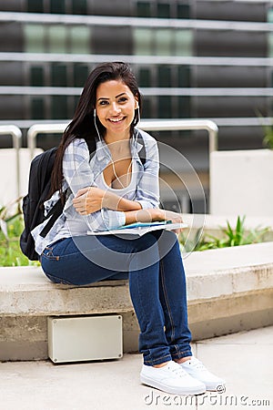 College student sitting campus