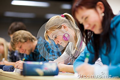 College student sitting in a classroom