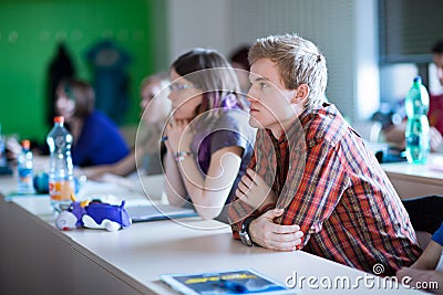 College student sitting in a classroom