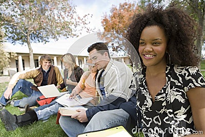 College Student Studying At Campus