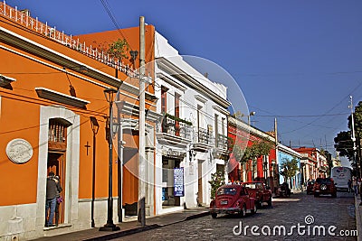 Colonial street, Oaxaca, Mexico