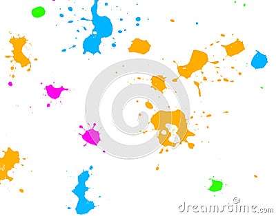 Color ink splatters