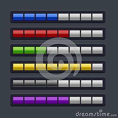 Color Loading Progress Bar Set.