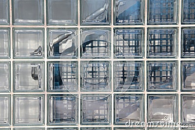 Wall of glass blocks