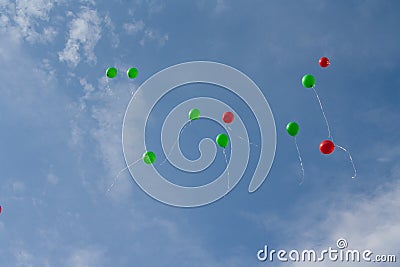 Colored balloons on sky