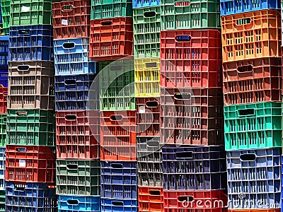 Colored fruit boxes collections