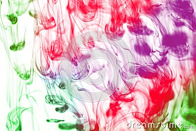 Colored ink splash