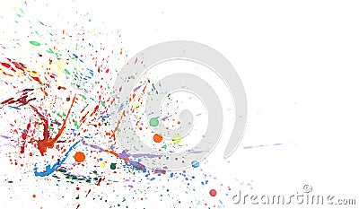 Colorful abstract background with water color splash on paper