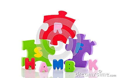 Colorful Alphabetic Puzzle Royalty Free 