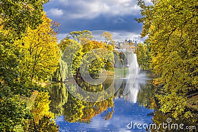 Colorful autumnal park, Riga