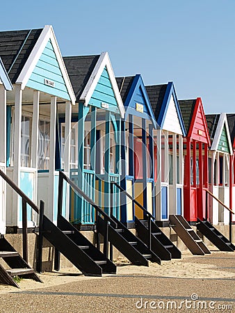 Colorful beach huts