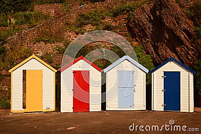 Colorful Beach Huts at Goodrington Devon