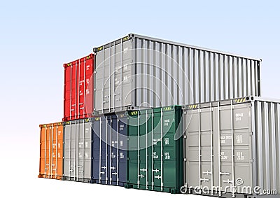 Colorful cargo container