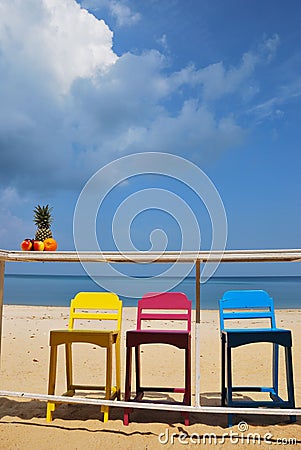 Colorful chair on the beach