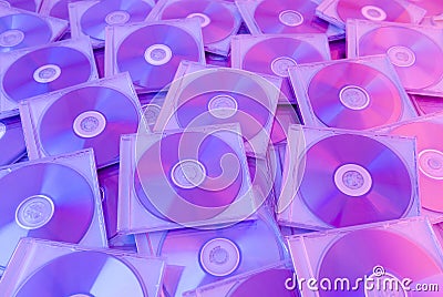 Colorful compact disks background