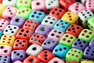 Colorful dices background