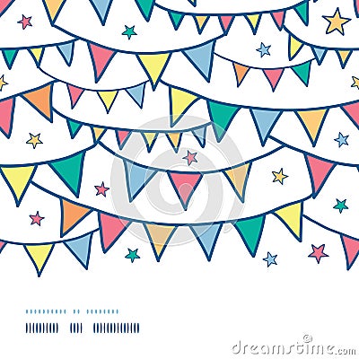Colorful doodle bunting flags horizontal seamless
