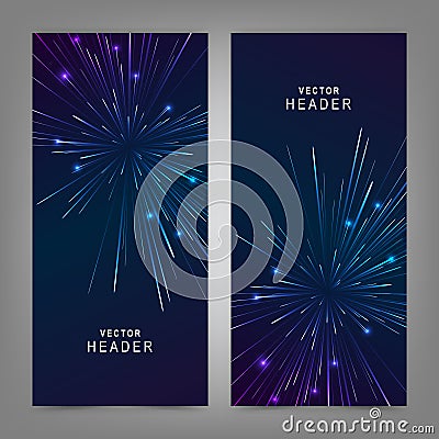 Colorful Firework. Website header or banner set