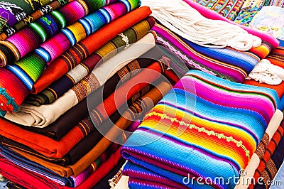 Colorful handwoven Guatemalan textiles