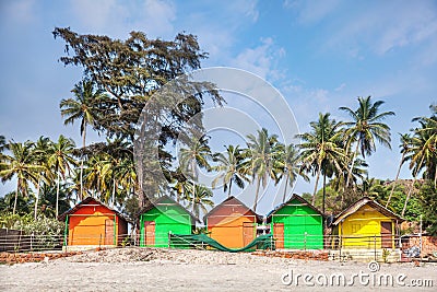 Colorful huts on the beach