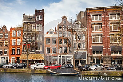Colorful living houses in Amsterdam