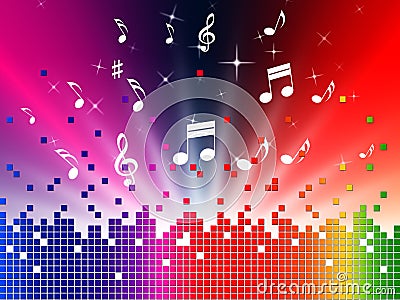 Colorful Music Background Shows Sounds Jazz And Harmony