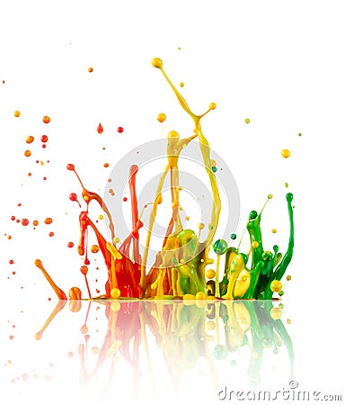 Colorful paint splashing