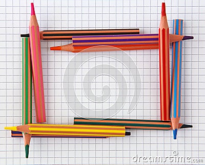 Colorful pencils frame