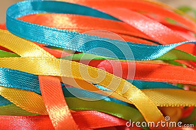 Colorful ribbons close up