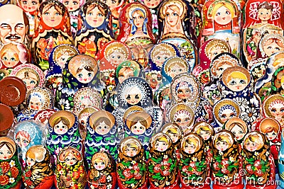 Colorful Russian nesting dolls