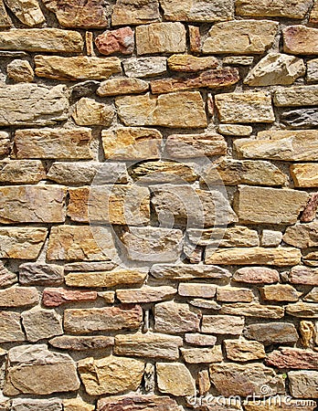 Colorful stone wall closeup