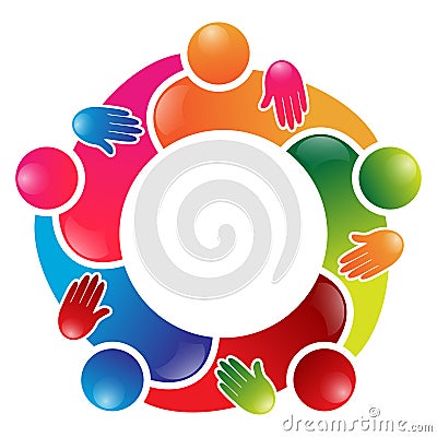 Colorful team work people circle