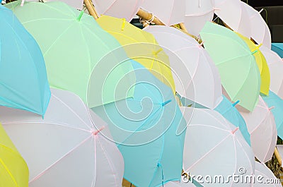 Colorful umbrellas street decoration