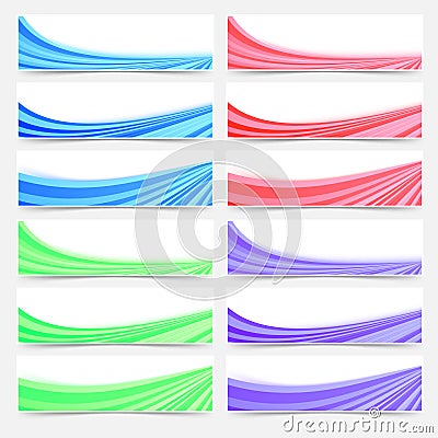 Colorful web business header footer banner set