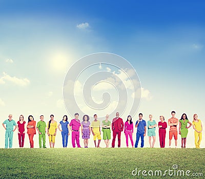 Colorfully Dressed Multi-Ethnic People