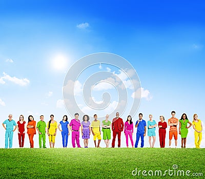 Colorfully Dressed Multi-Ethnic People