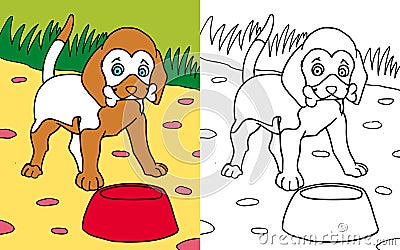 Coloring book dog