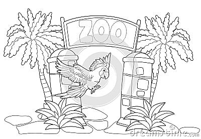 Coloring page - the zoo - illustration for the children