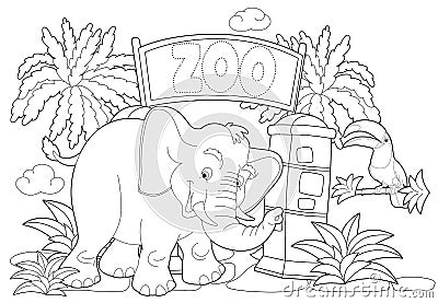 Coloring page - the zoo - illustration for the children