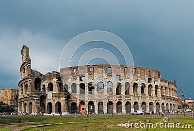 The Colosseum in Rome, Italy. The Colosseum is an amphitheatre i